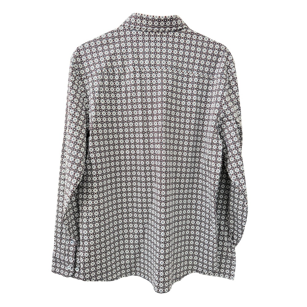 Johnston & Murphy XC Flex Shirt Mens Small Geometric Print Cotton Button Down - Picture 3 of 8